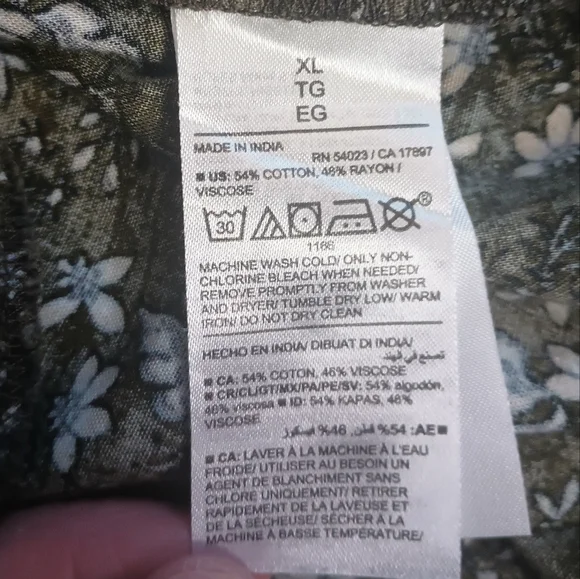 Old Navy Peasant Dress XL Mini Green Floral Balloon Sleeve Boho Forest Fairy - Picture 11 of 13